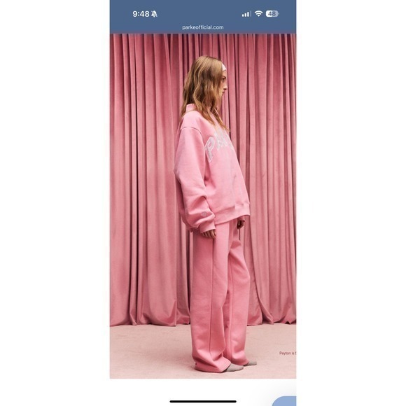 NWT Parke Valentines Day Collection Mockneck Sweatshirt Blush & Lavender L/ XL - Picture 2 of 4